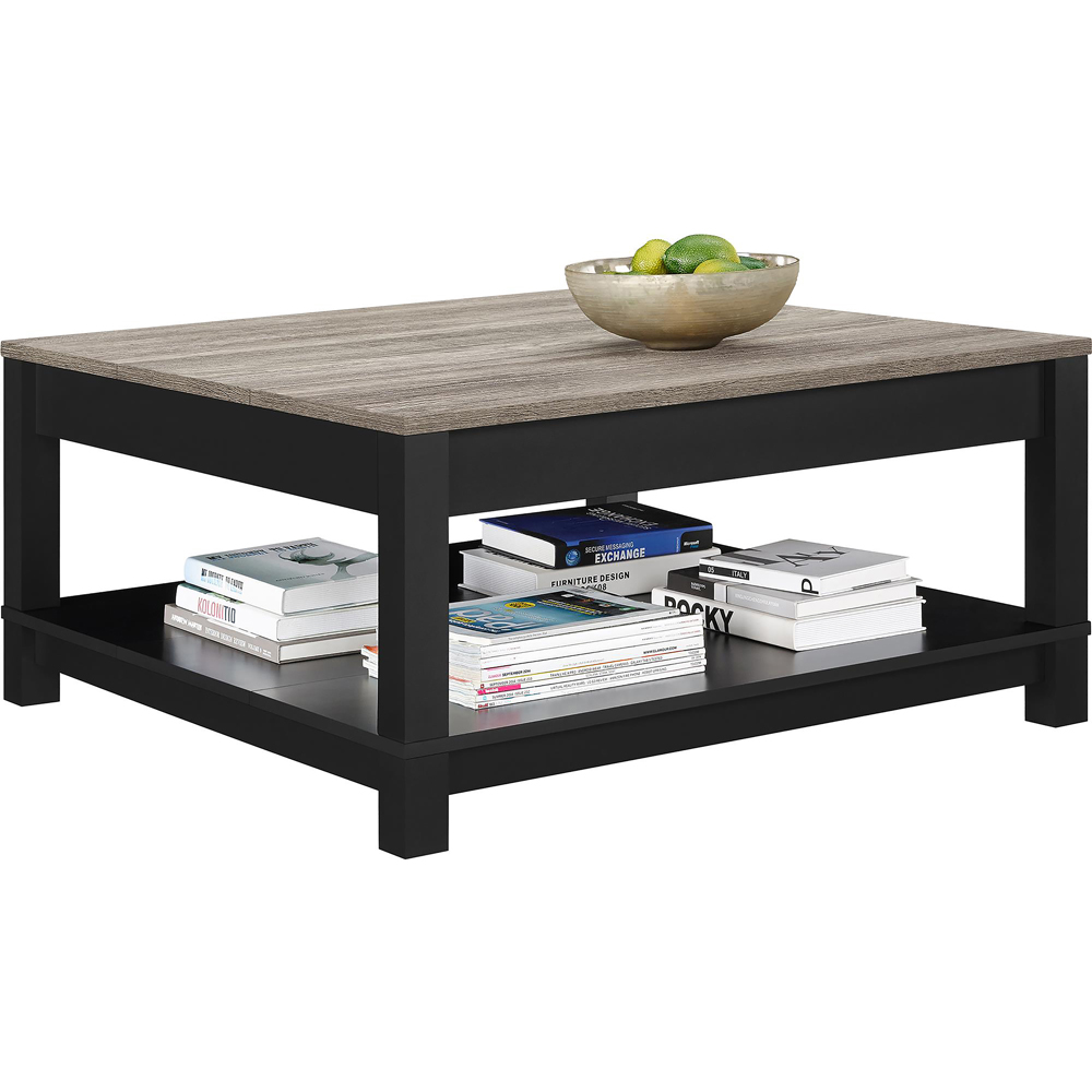 Dorel Carver Black Single Shelf Coffee Table Image 3