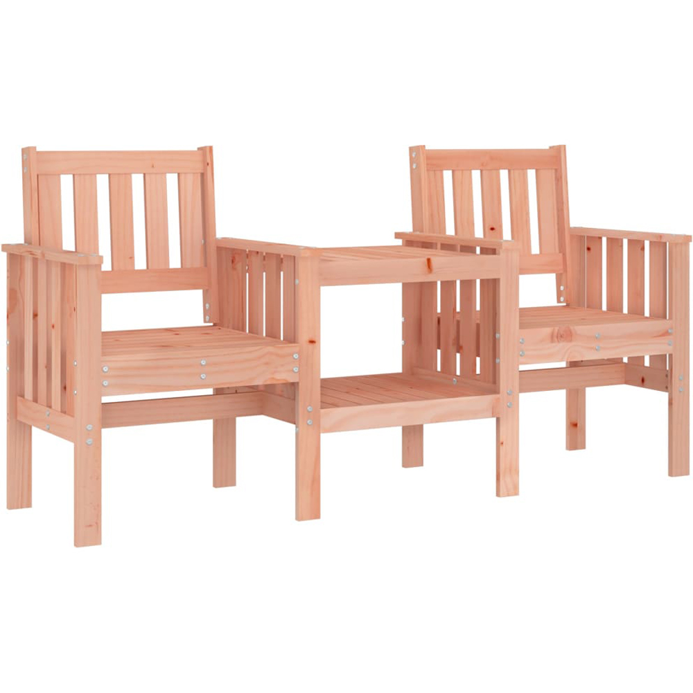 vidaXL 2 Seater Natural Solid Douglas Wood Slatted Garden Companion Seat Image 2