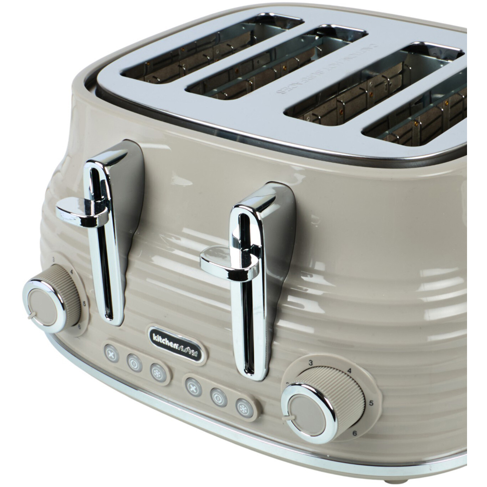 Kitchen Master 4 Slice Stainless Steel Toaster Putty Grey Image 3