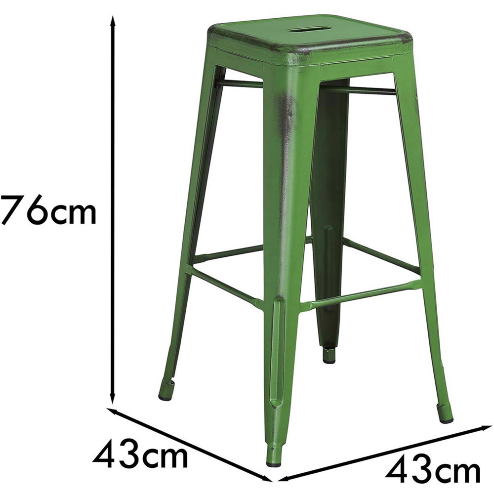 FWStyle Green Assembled Steel Bar Stool Set of 4 Image 7