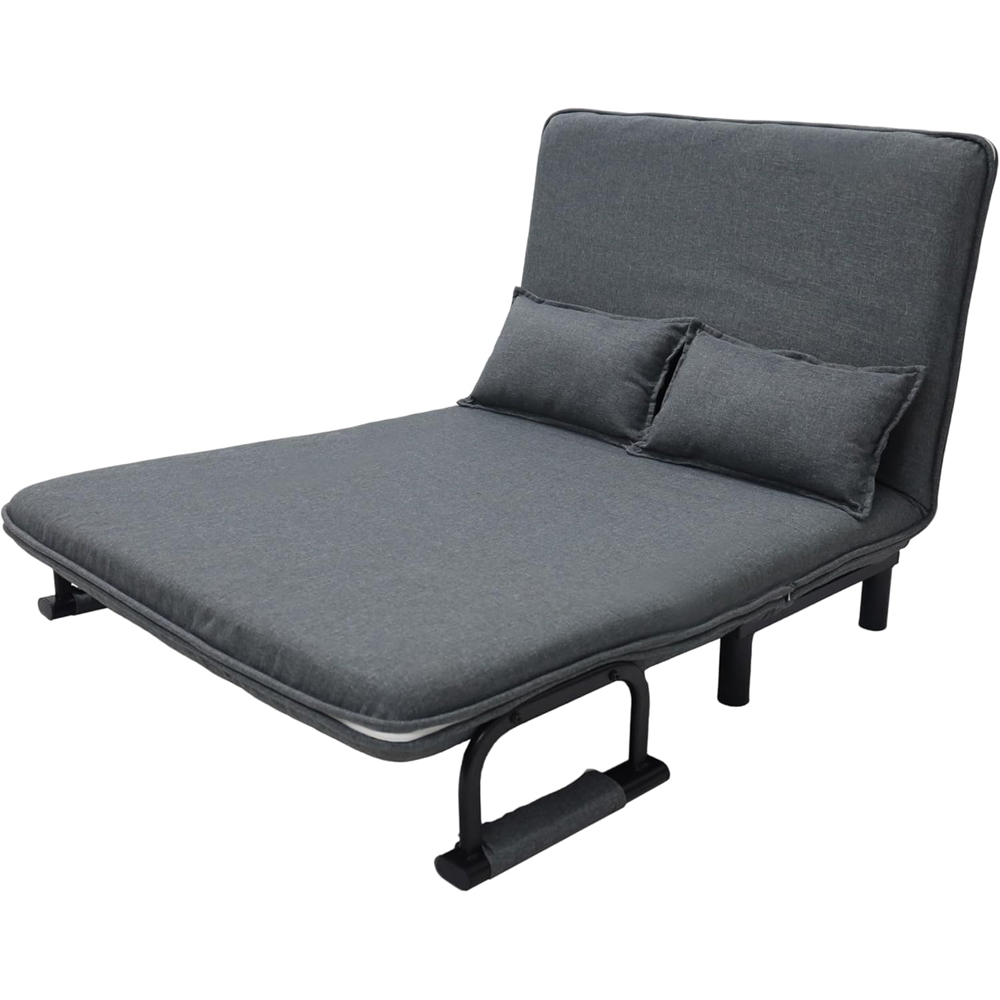 Alivio 2-in-1 Double Grey Adjustable Backrest Foldable Sofa Bed Image 3