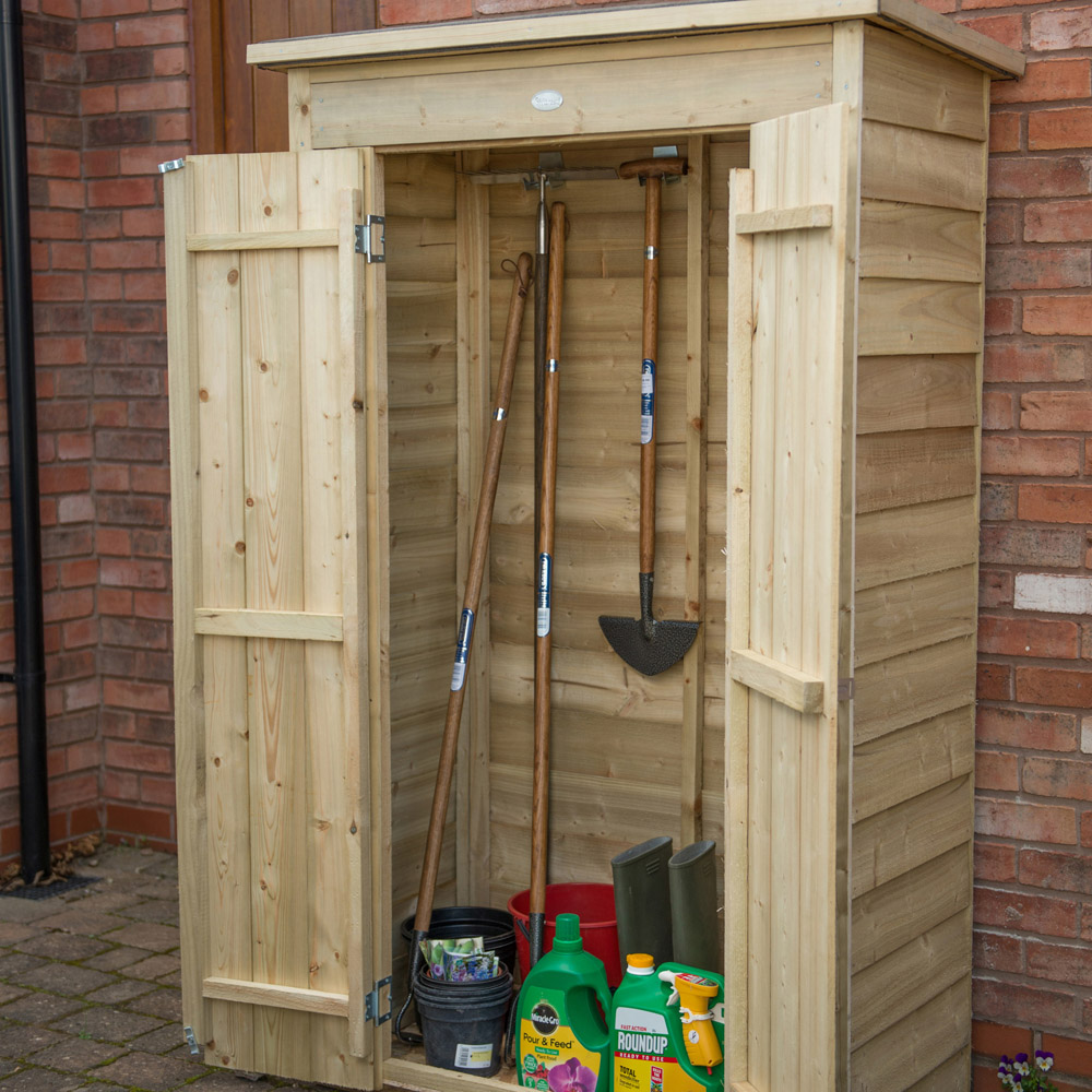 Forest Garden 1.4 x 3.1ft Pressure Treated Tall Pent Garden Storage Image 2