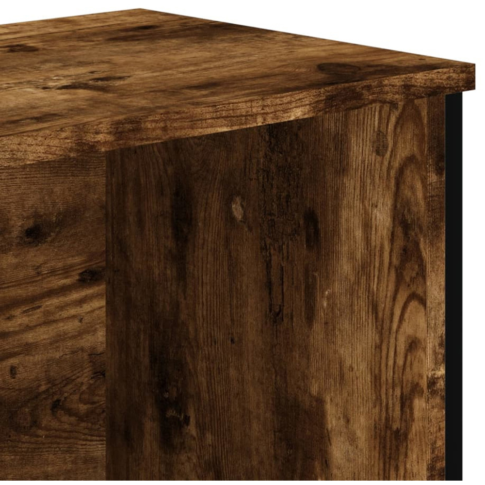 vidaXL 2 Shelf Smoked Oak Small Bookcase Image 6