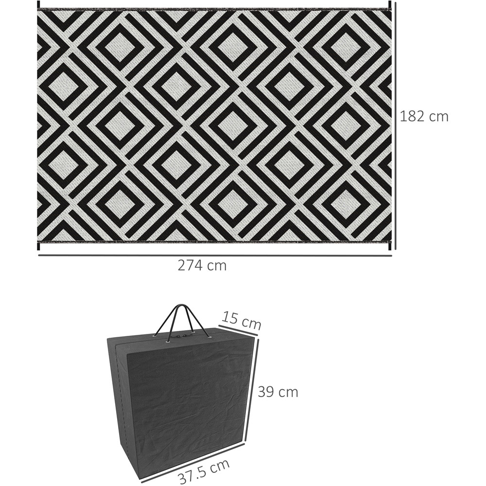 Outsunny Black Reversible Outdoor Mat 274 x 182cm Image 7