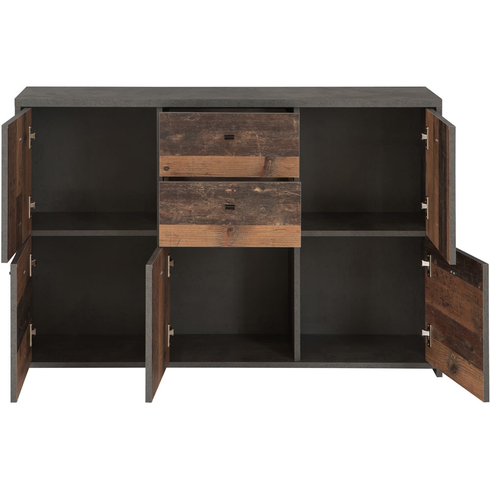 Florence Best 5 Doors 2 Drawers Dark Grey Old-Wood Storage Chest Image 5