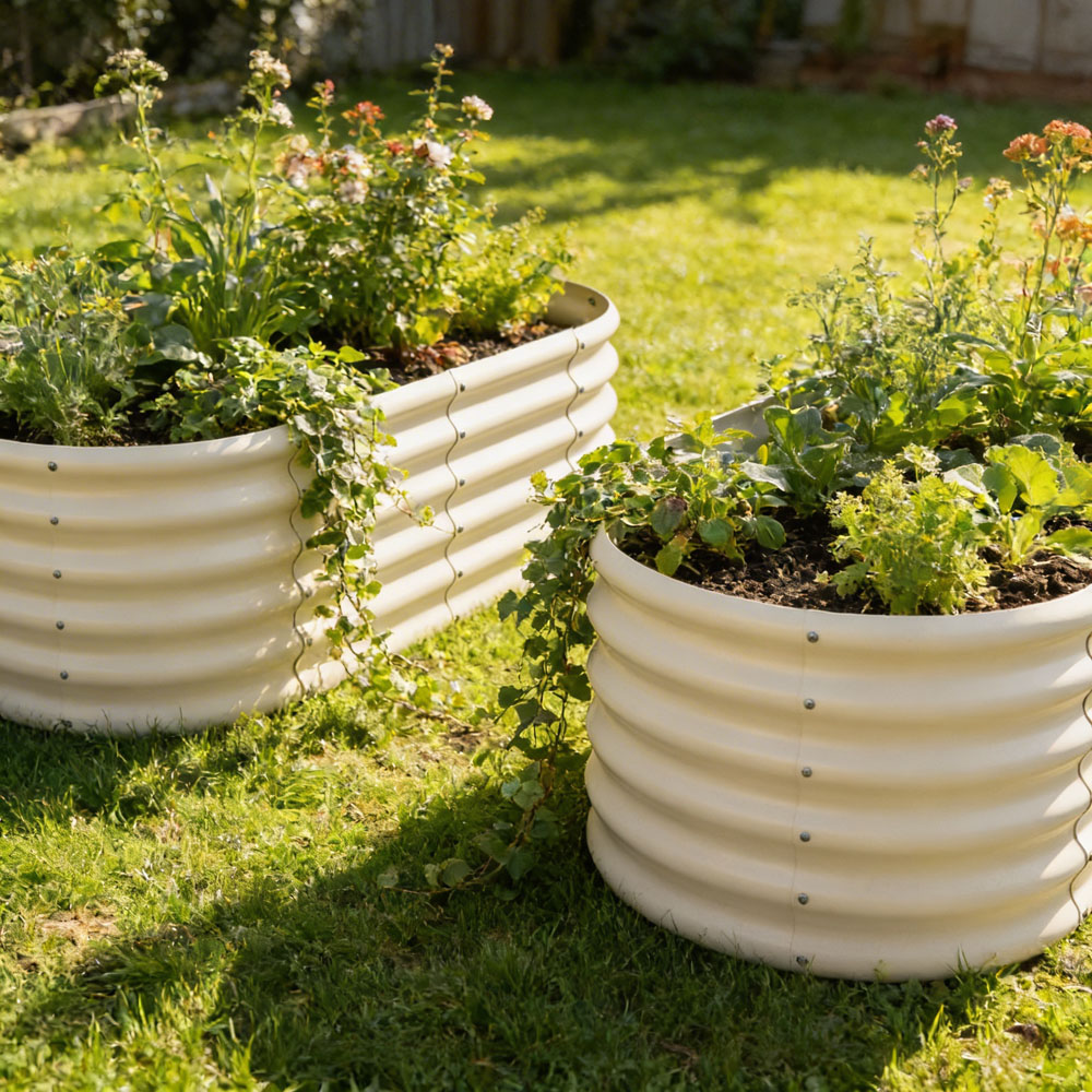Harbour Housewares Ivory Rounded Galvanised Steel Raised Garden Bed 120 x 60cm Image 5