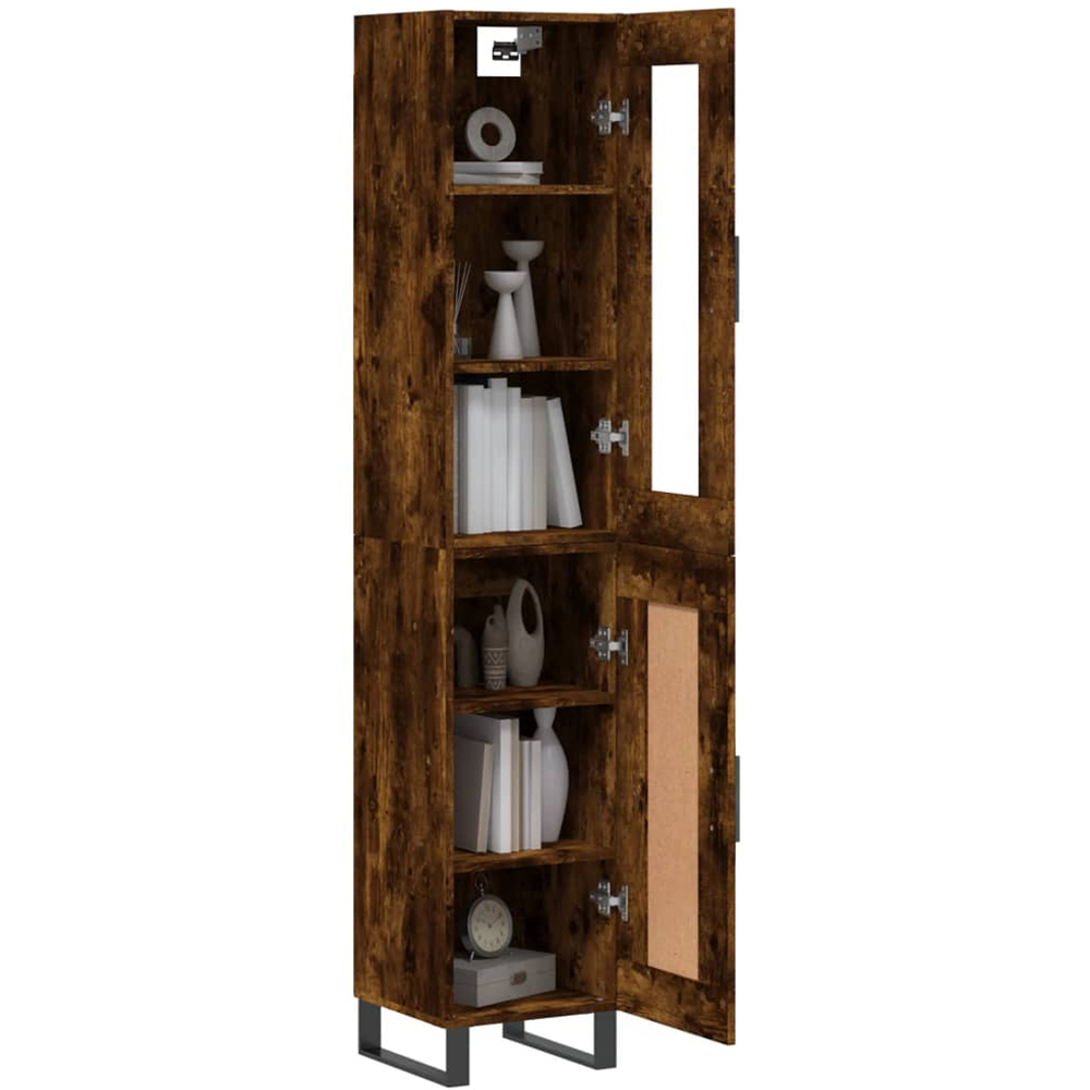 vidaXL 2 Door Smoked Oak Highboard Image 3