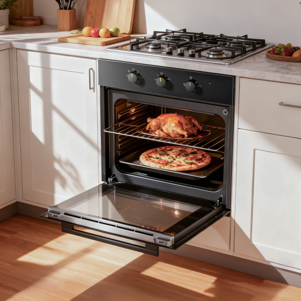 Living and Home AJ0804 Black 60L Built-In Electric Oven with Air Fry Image 2