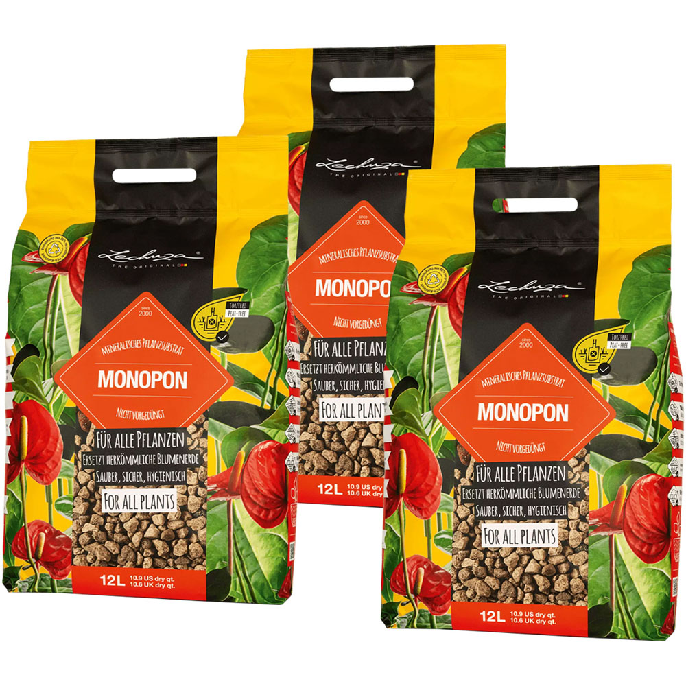 Lechuza Monopon Mineral Substrate 12L 3 Pack Image 1