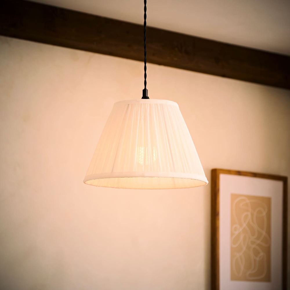ValueLights Elowen White Chiffon Tapered Easy Fit Ceiling Lamp Shade 30cm Image 2