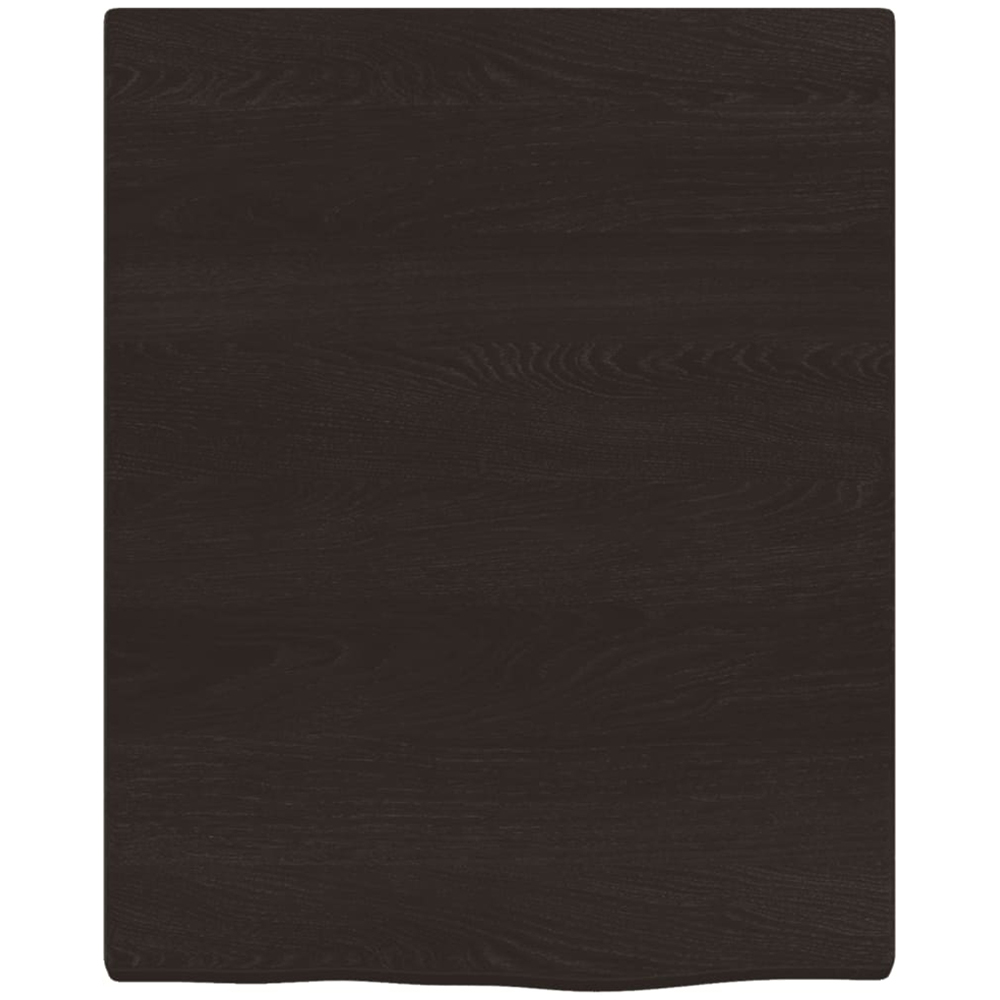 vidaXL 40cm Dark Brown Treated Solid Oak Wood Floating Wall Shelf Image 3