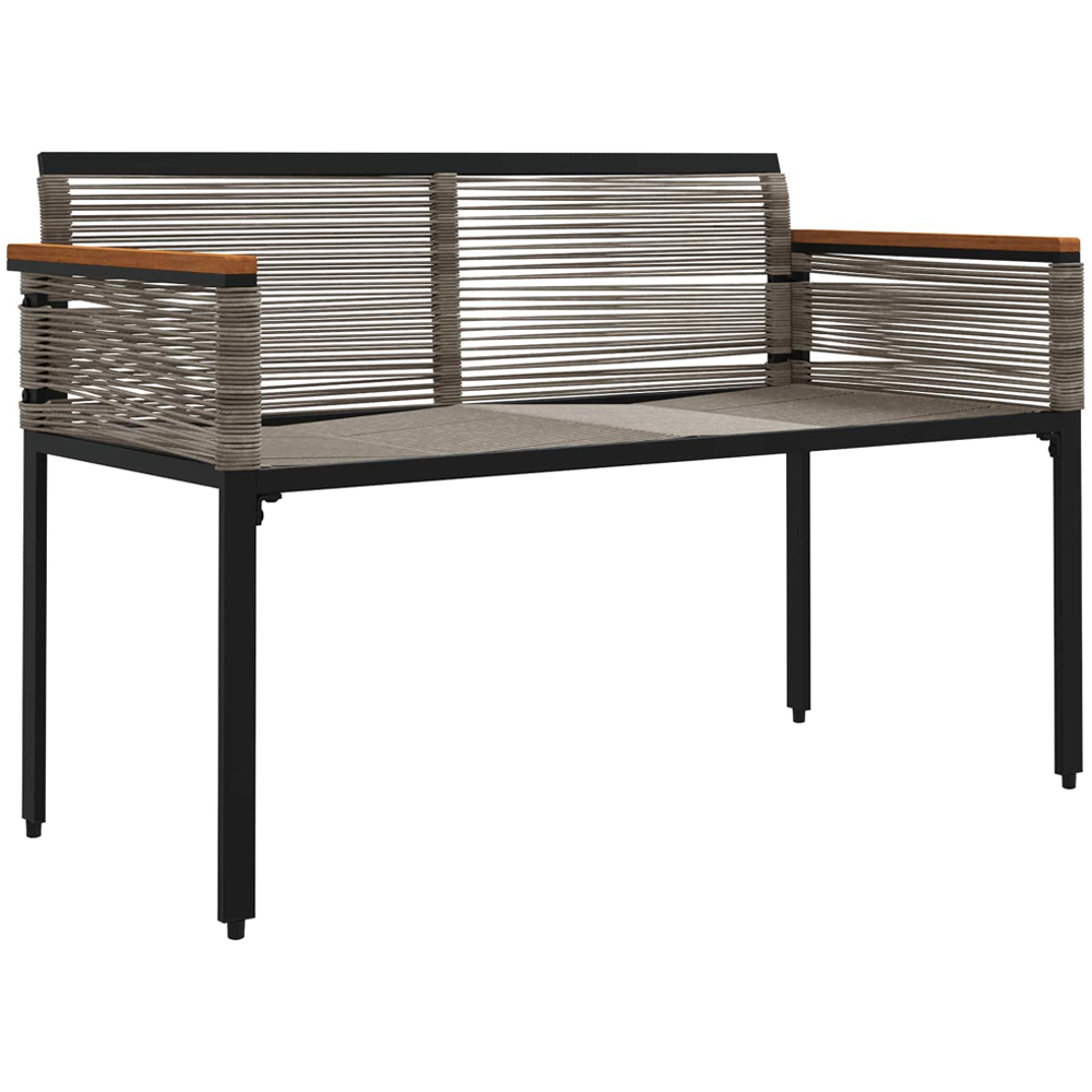 vidaXL Grey Poly Rattan Garden Bench with Cushion 117 x 54 x 74.5cm Image 3