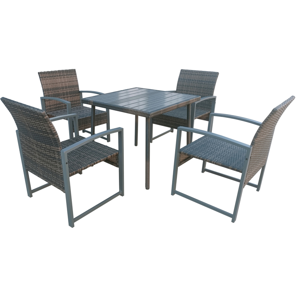 Furniture One 4 Seater Rattan Square Garden Dining Set Image 2