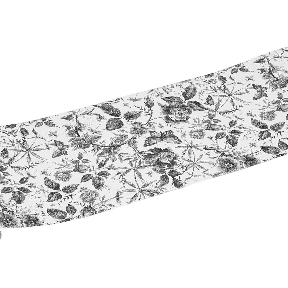 Living and Home Floral Pattern White and Black Peel and Stick Wallpaper Image 5