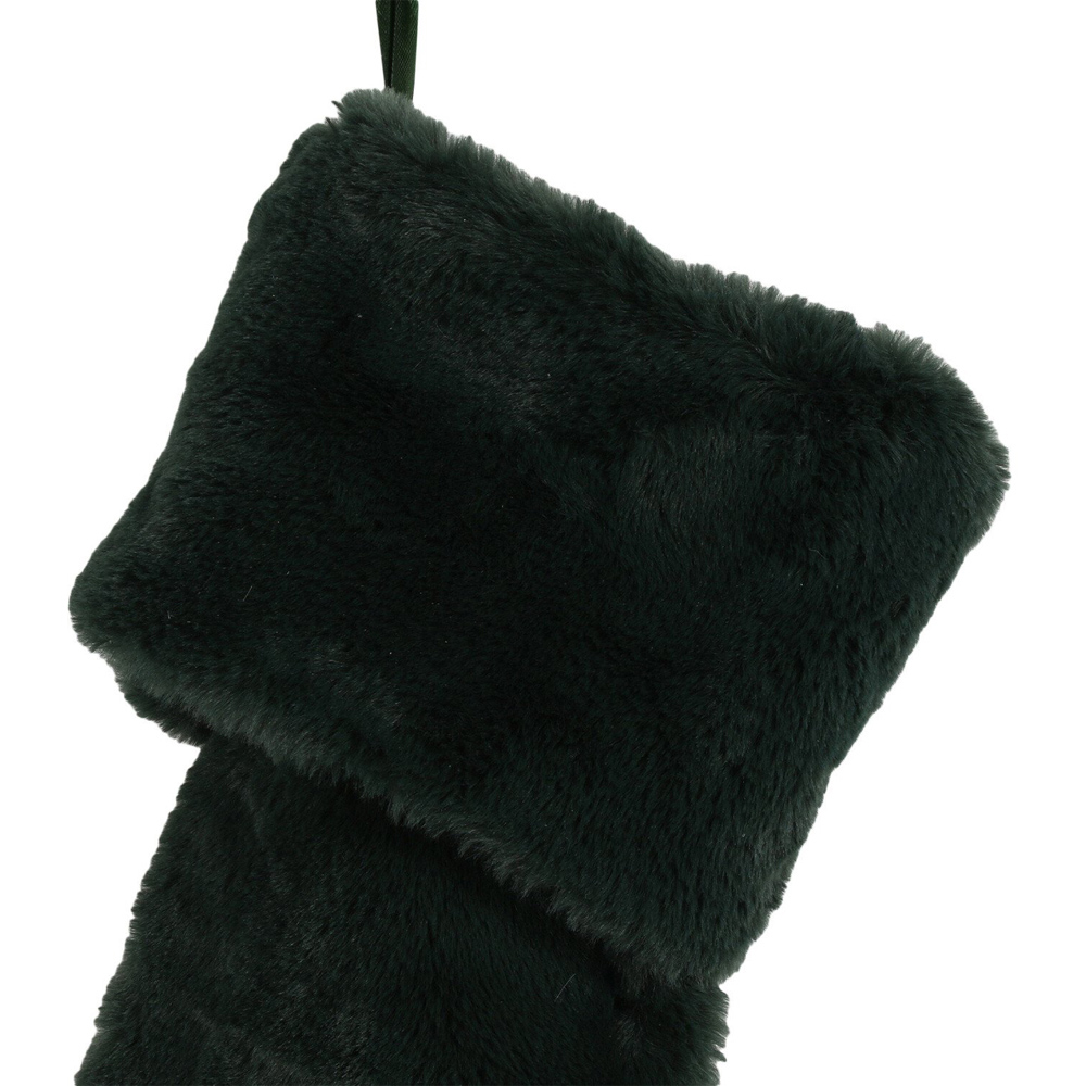 Green Faux Fur Stocking Image 2