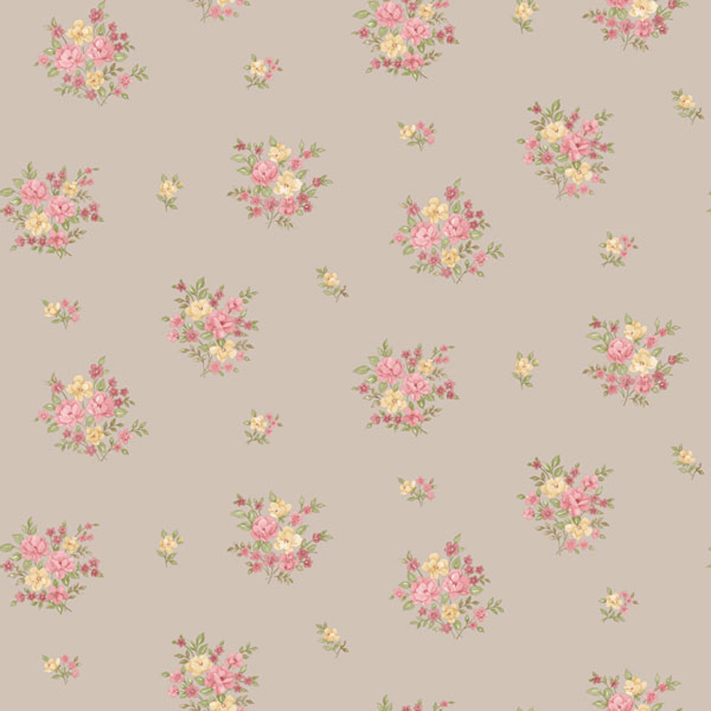 Galerie Country Cottage Floral Red Yellow and Beige Wallpaper Image
