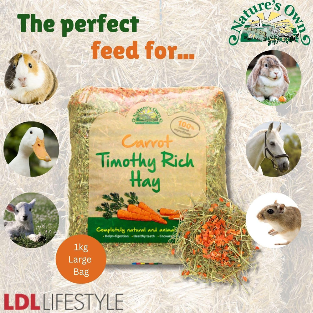 Nature's Own Timothy Rich Hay with Carrot 1kg Image 5