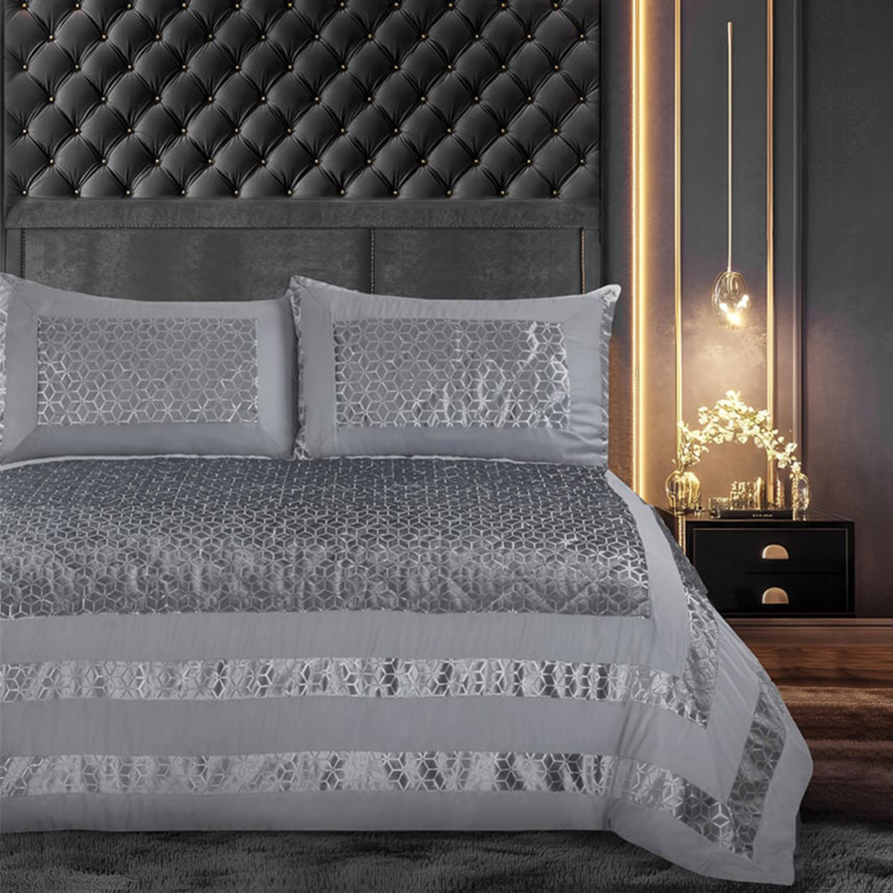 Velosso Sephora Silver Bedspread Set 235 x 235cm Image 1