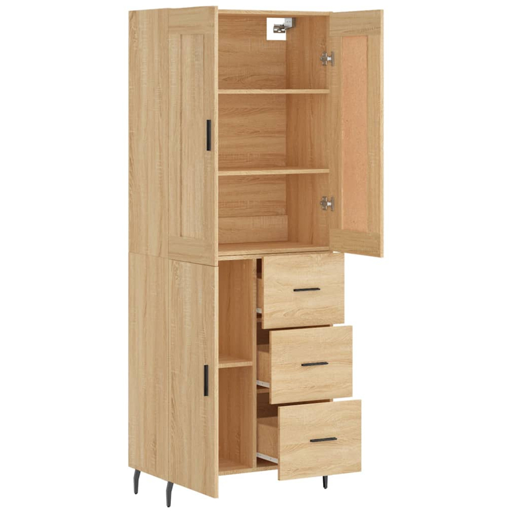vidaXL 3 Door 3 Drawer Sonoma Oak Highboard Image 4