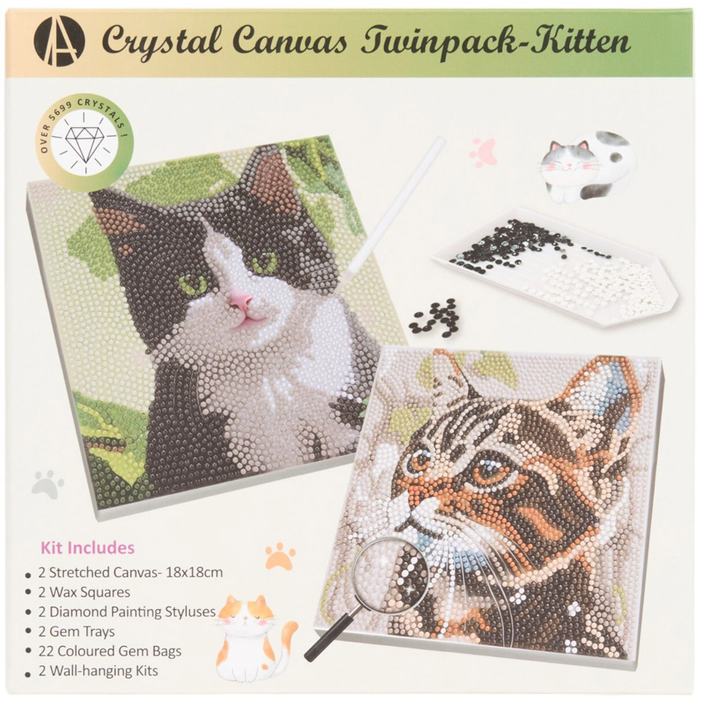Kitten or Puppy Crystal Canvas Twinpack Image 2