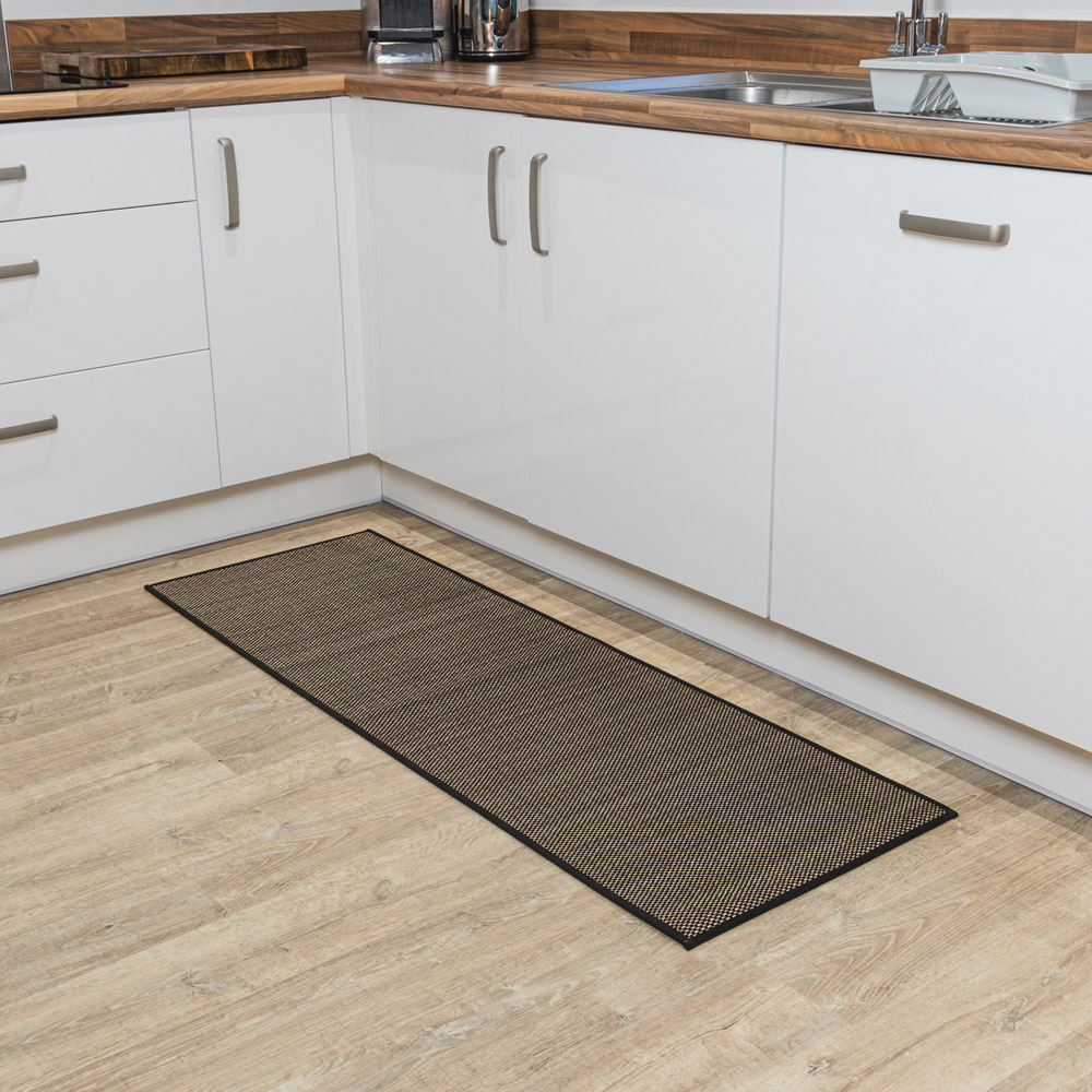 JVL Antarra Black and Brown Rubber Backed Door Runner 50 x 150cm Image 7