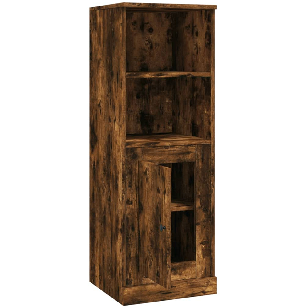 vidaXL Single Door 2 Shelf Smoked Oak Highboard Image 6