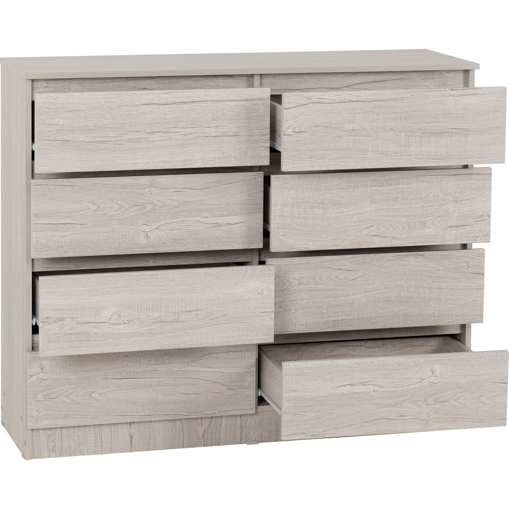 Seconique Malvern 8 Drawer Urban Snow Chest of Drawers Image 4