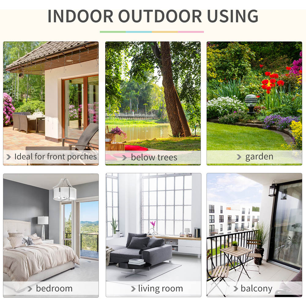 Outsunny Outdoor Rope Hanging Swing Chair Image 6