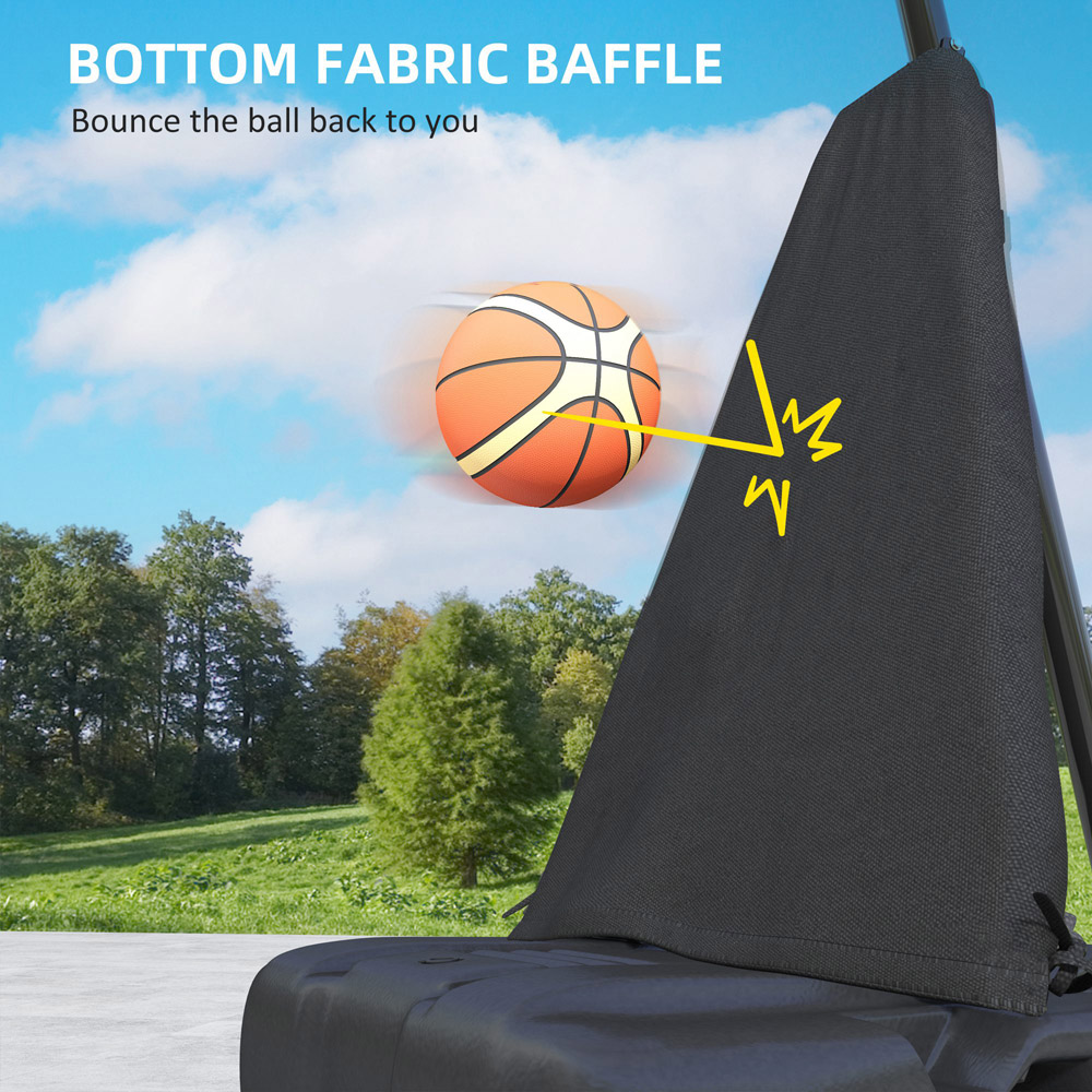 SPORTNOW Black Height Adjustable Portable Basketball Hoop Stand with Wheels 245-305cm Image 6