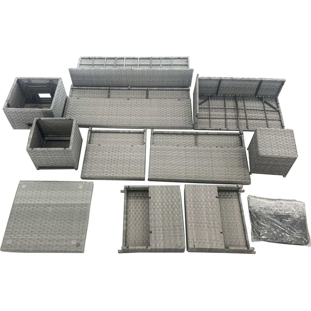 Carolina High Back Conversation Set - Grey / 4 Image 9