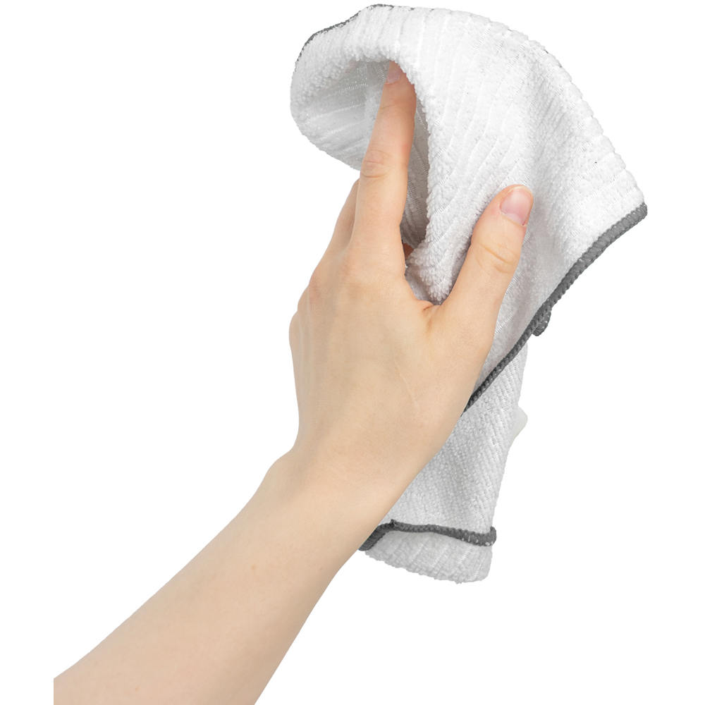 JVL Cleaning White and Grey Microfibre Cleaning Cloth 4 Pack Image 4