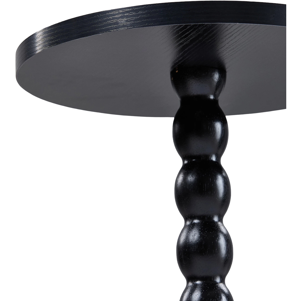 Living and Home Black Round Spindle Pedestal Side Table Image 5