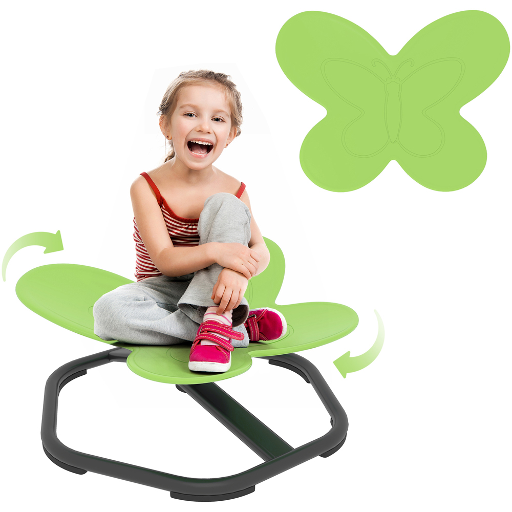 Tommy Toys Green Kids Butterfly Shaped Swivel Sensory Spinning Chair Image 2