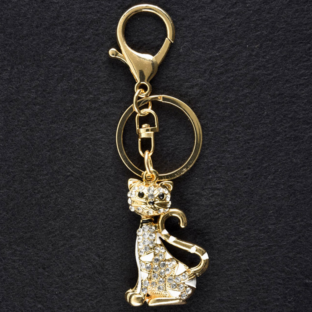 Silver Cat Key Charm Image 2