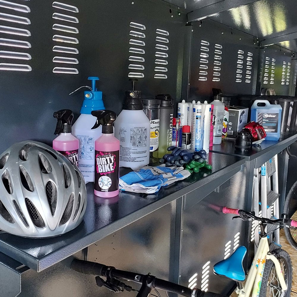 Asgard Gladiator 7 x 18ft Double Door Grey High Security Apex Bike Shed Image 6