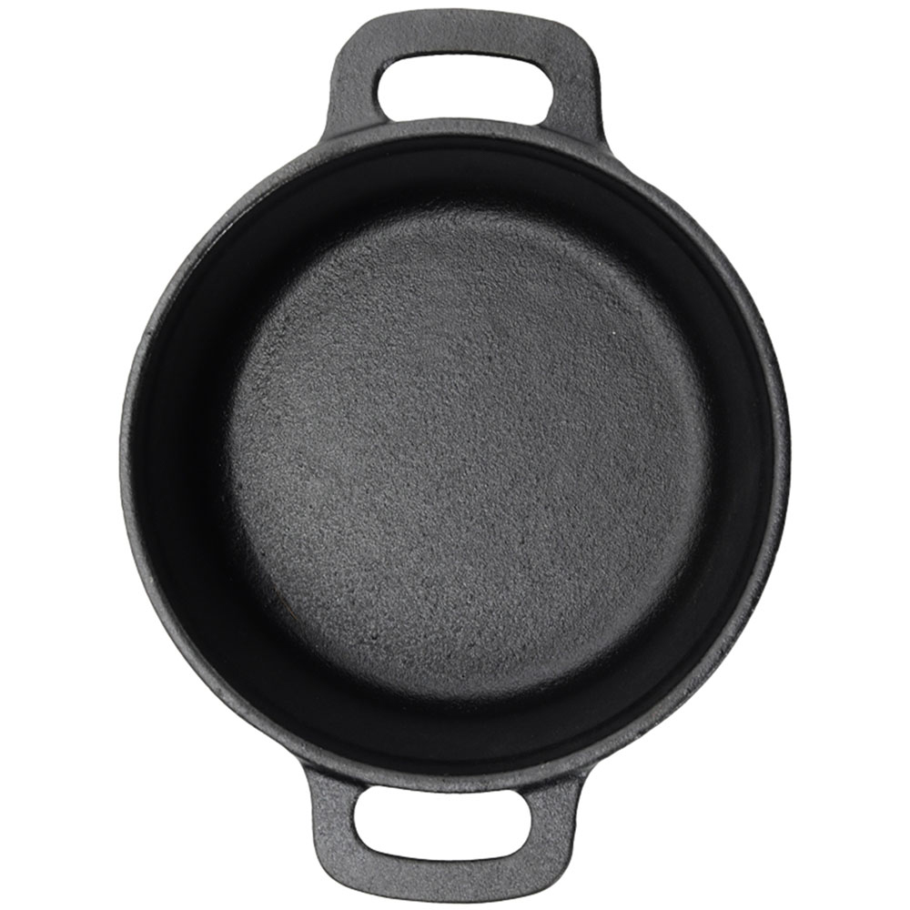 Living and Home Mini Pre-Seasoned Cast Iron Dutch Oven 1L Image 3