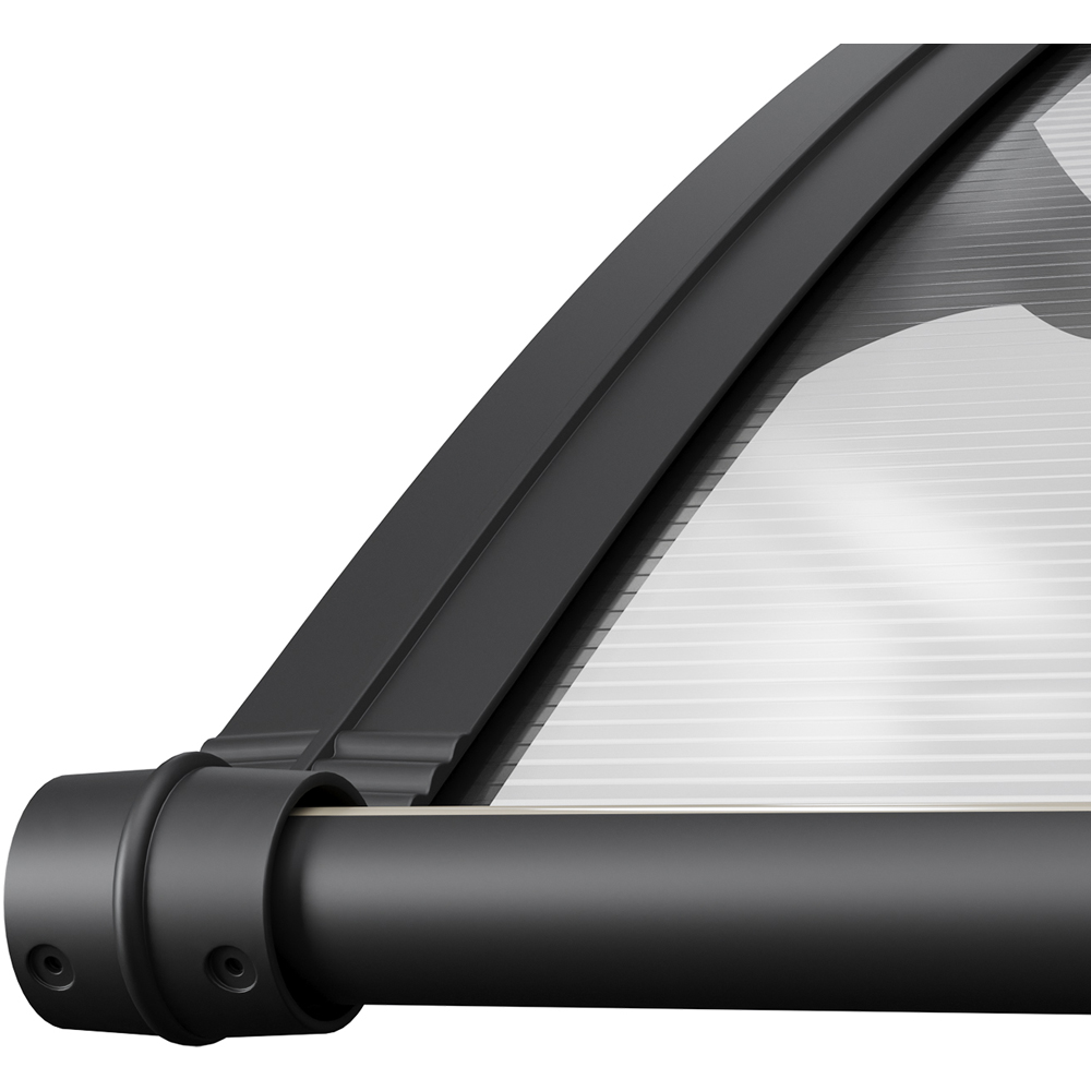 Living and Home Dark Grey Arched Door and Window Awning with Water Channel 1 x 1m Image 4