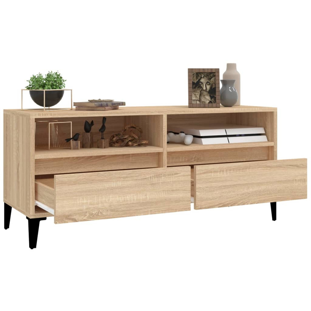 vidaXL 2 Drawer 2 Shelf Sonoma Oak TV Cabinet Image 5