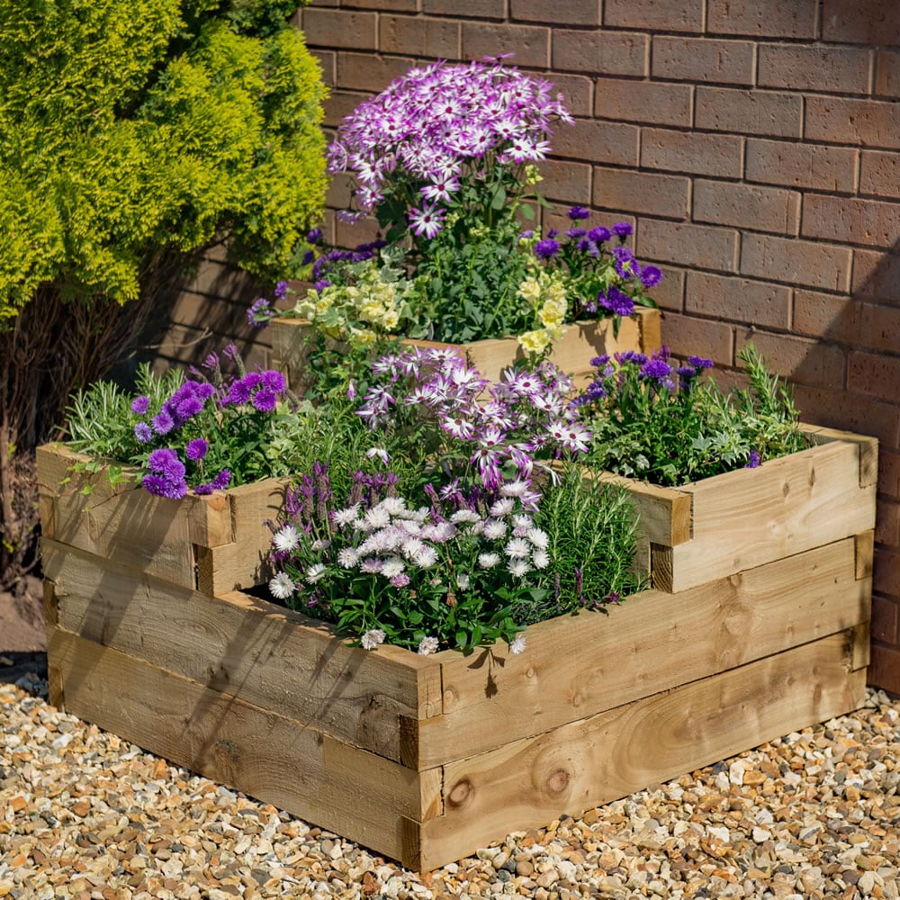 Forest Garden Timber Outdoor Caledonian 3 Tier Raised Bed Image 3