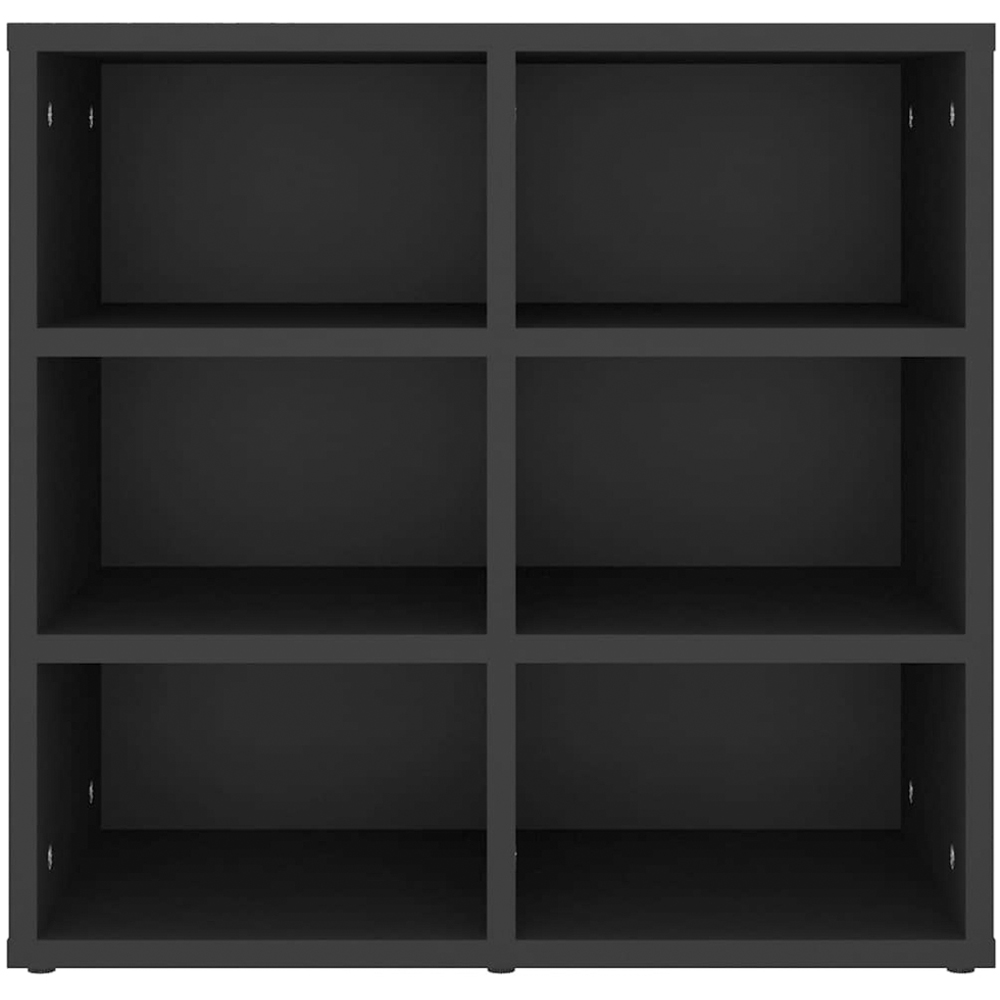 vidaXL 6 Open Shelf Black Shoe Storage Cabinet Image 6