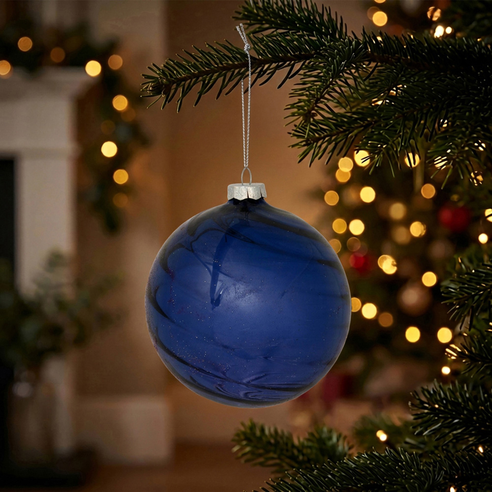 Navy Swirl Bauble Image 2