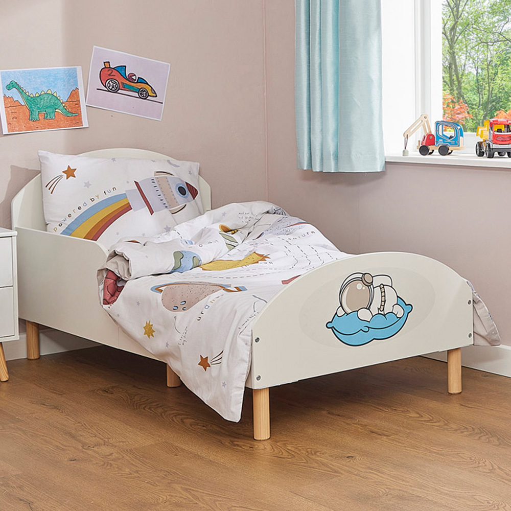 Liberty House Toys Spaceman White Toddler Bed Image 1
