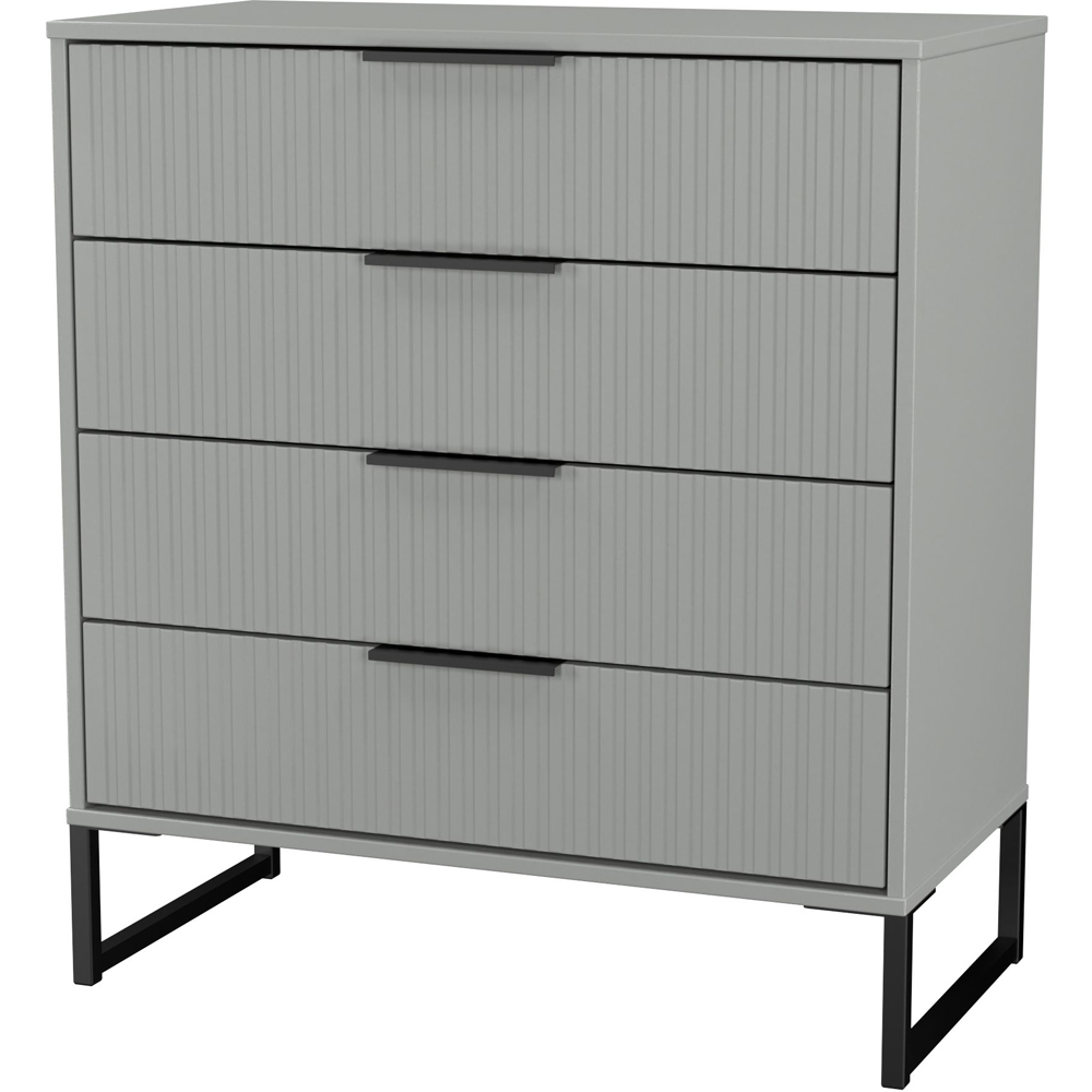 Crowndale Fluted 4 Drawer Dusk Grey Chest of Drawers Ready Assembled Image 4