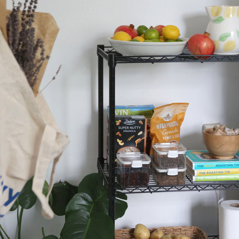 Harbour Housewares 4 Shelf Black Adjustable Wire Shelving Unit Image 5