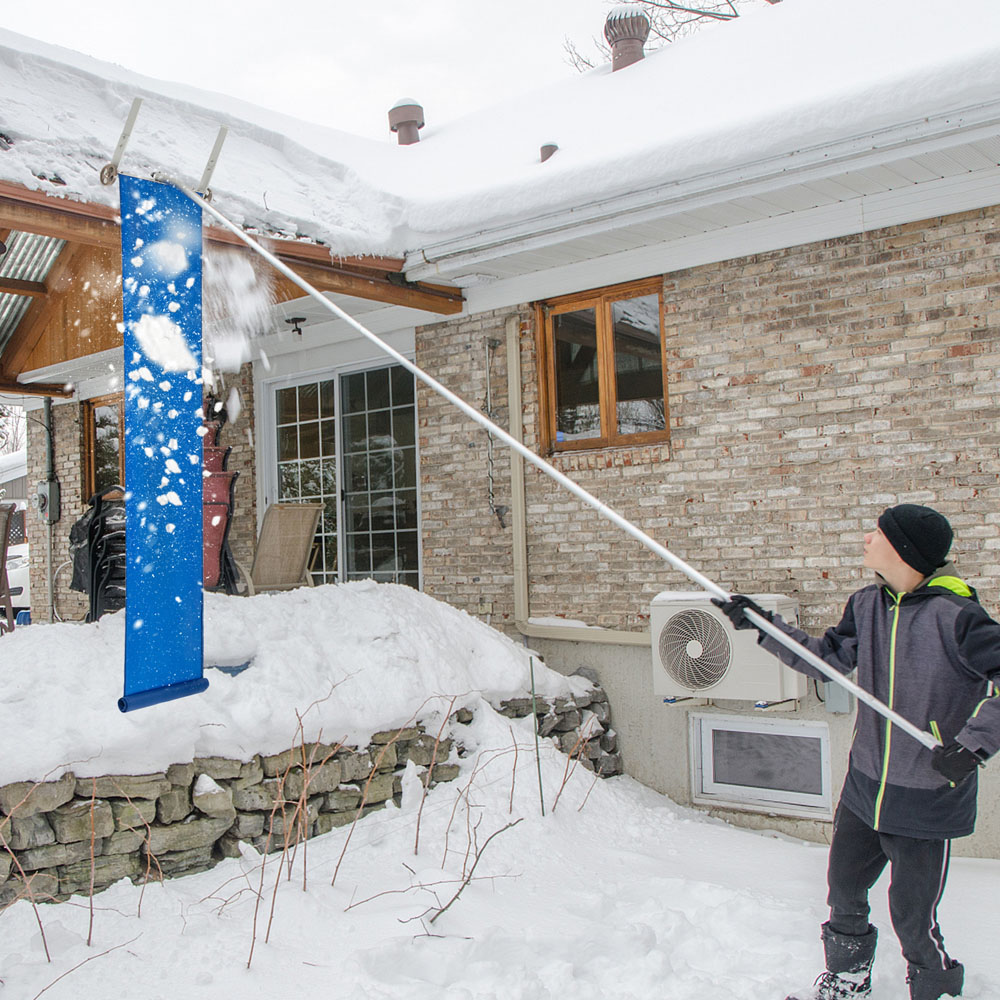 Costway Snow Roof Rake with 5 Section Pole Image 2