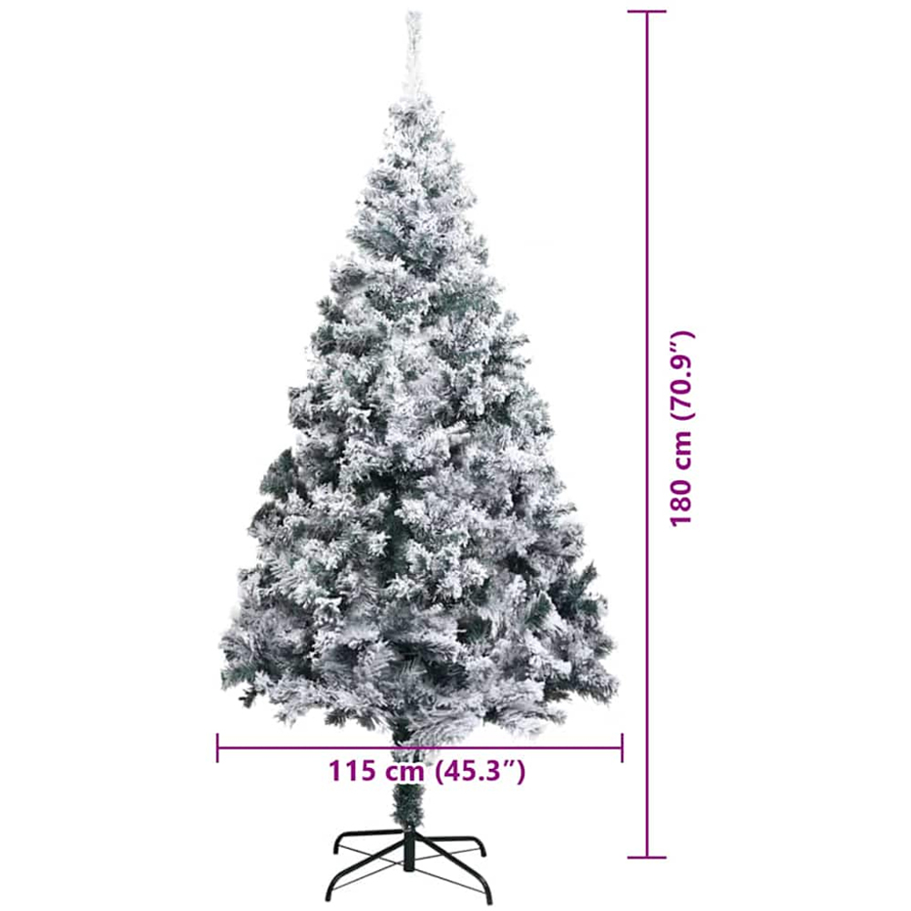 vidaXL Pre-Lit White Artificial Christmas Tree 6ft Image 9