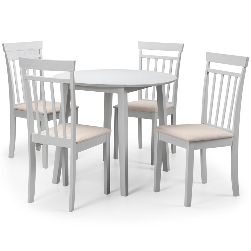Julian Bowen Coast 4 Seater Grey Dropleaf Table Set Image 2