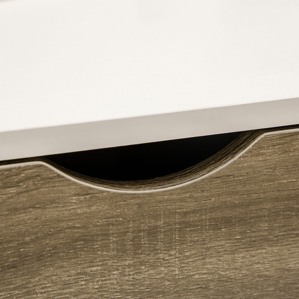 HOMCOM 2 Drawer 2 Shelf White Modern Coffee Table Image 3