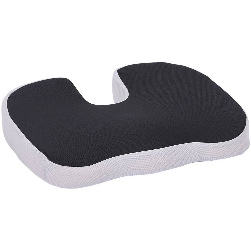 Living and Home Black and Grey Memory Foam Seat Cushion 43 x 35cm Image 1