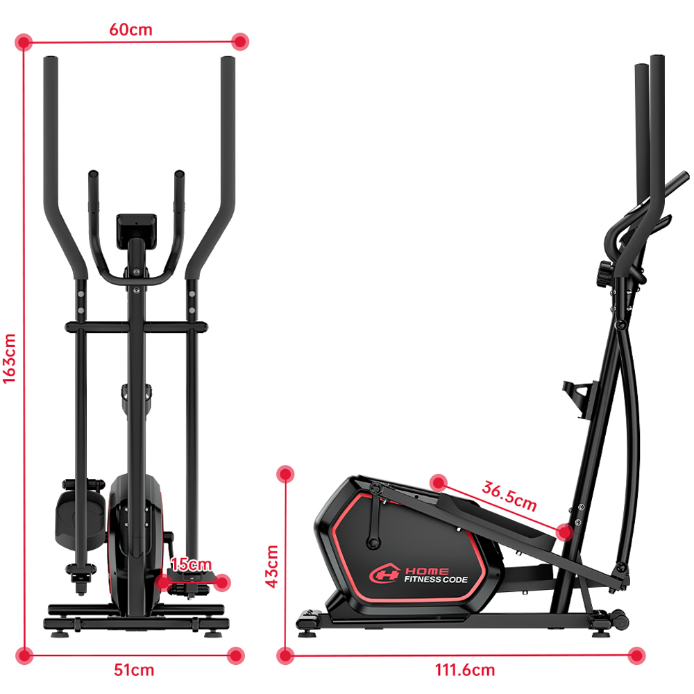Rattrix E200 Black 16-Level Magnetic Resistance Elliptical Machine Image 9